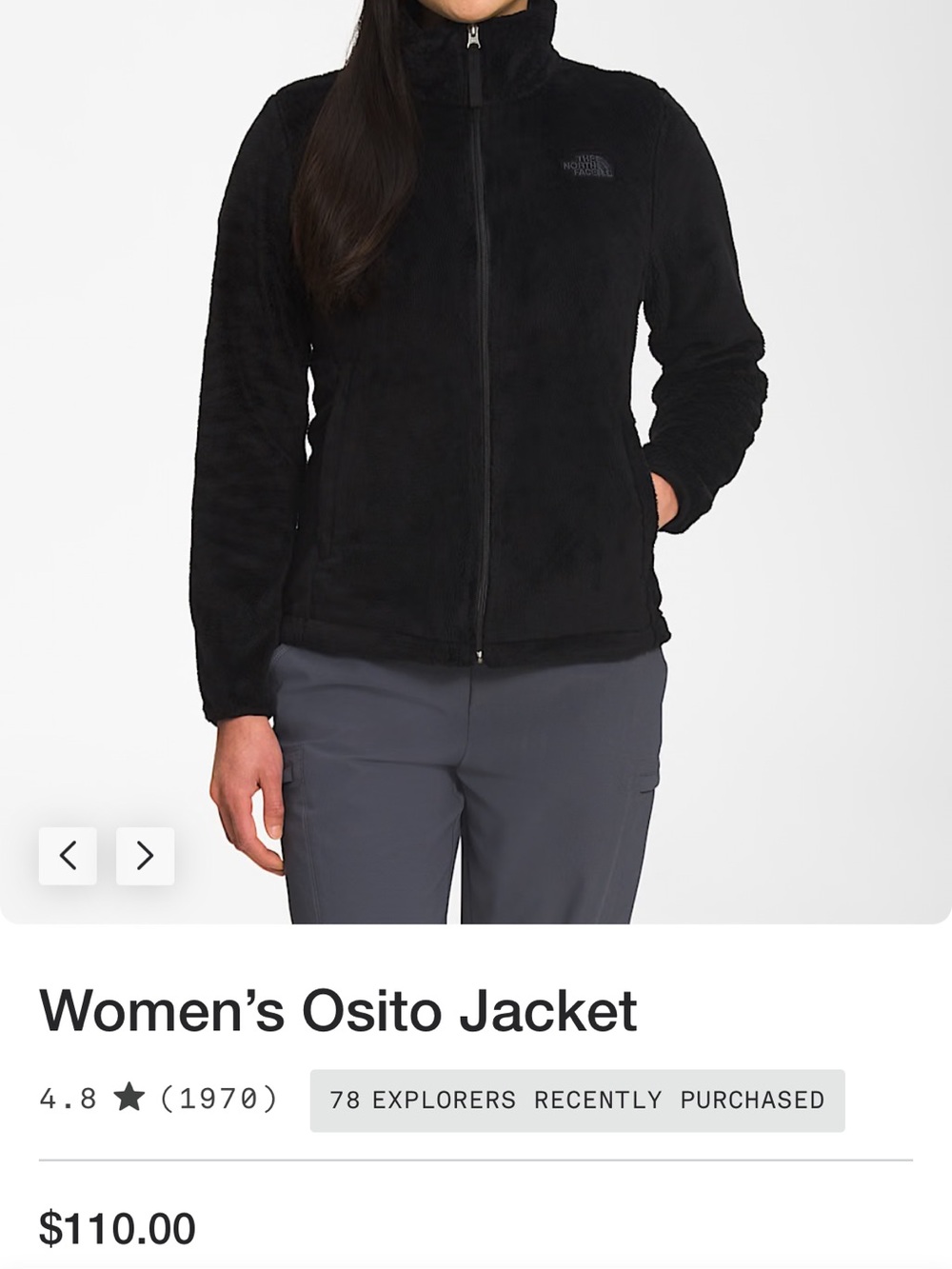 The North Face Women's Osito Jacket - Black